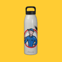 Chimney Sweeper Cleaner Worker Retro water bottles