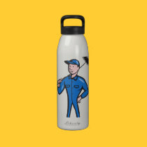 Chimney Sweeper Cleaner Worker Retro water bottles