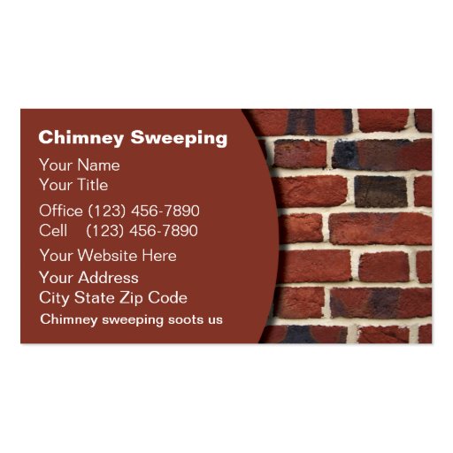 Chimney Sweeping Business Cards (front side)