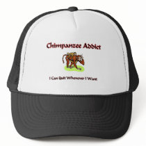 Chimpanzee Addict hats by AnimalShirts Chimpanzee Addict hats