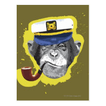 Chimpanzee Smoking Pipe Postcard