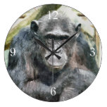 CHIMPANZEES ROUND WALLCLOCK
