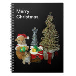 Chimunks Christmas , squirrel . シマリスのクリスマス .  Note Spiral Note Book