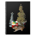 Chimunks Christmas , squirrel . シマリスのクリスマス .  Note Spiral Note Books