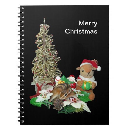Chimunks Christmas , squirrel . シマリスのクリスマス .  Note Notebook