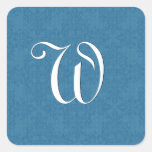 China Blue and White Monogram Square B562 Square Stickers