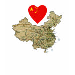 China Flag Heart Map Fitted AA T-Shirt