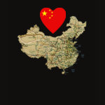 China Flag Heart Map Fitted AA T-Shirt