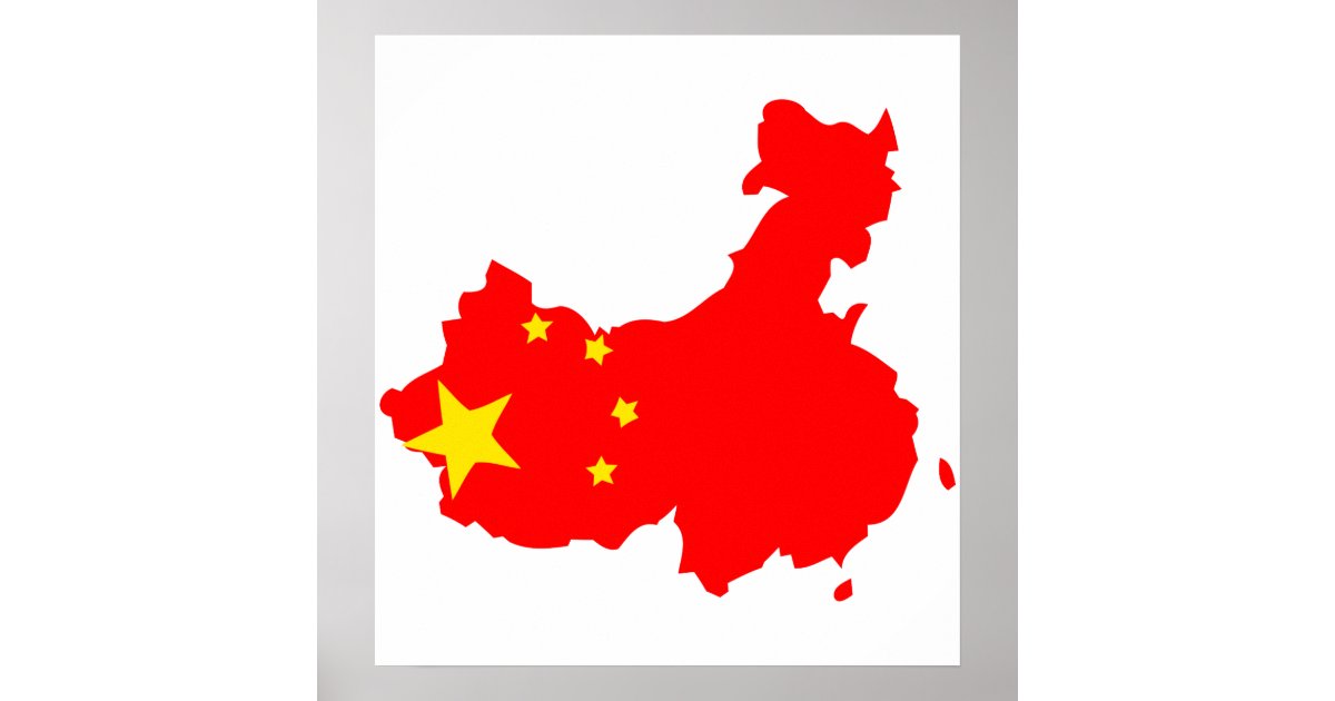 China Flag Map full size Poster | Zazzle