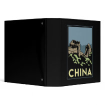 china great wall asia art deco retro travel binders