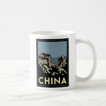 china great wall asia art deco retro travel mugs