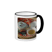 China, Hong Kong. Traditional Chinese teapot & 3 Mugs