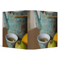 China, Hong Kong. Traditional Chinese teapot & Vinyl Binders