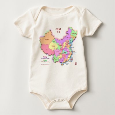 china map for kids. China Map Baby/Infant Wear