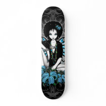 "China" Retro Lilly Yin Yang Fairy Art Skateboard