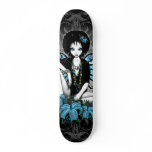 "China" Retro Lilly Yin Yang Fairy Art Skateboard