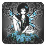 "China" Retro Lily Yin Yang Fairy Art Stickers