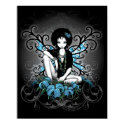 China Retro Teal Lilly Afro Fae Poster posters