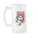 This adorable little panda bear is too cute! Featured in front of a large flag from China, this panda is getting ready to do a rhythmic gymnastics routine with a gymnastics ribbon! This cute design is perfect for gymnasts and gymnastics fans.