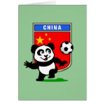 This adorable little panda is too cute! He's featured in front of a large flag from China and ready to play football and score some goals. This cute design is perfect for football players and soccer fans.