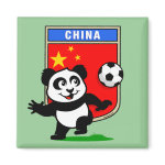 This adorable little panda is too cute! He's featured in front of a large flag from China and ready to play football and score some goals. This cute design is perfect for football players and soccer fans.