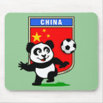This adorable little panda is too cute! He's featured in front of a large flag from China and ready to play football and score some goals. This cute design is perfect for football players and soccer fans.