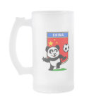 This adorable little panda is too cute! He's featured in front of a large flag from China and ready to play football and score some goals. This cute design is perfect for football players and soccer fans.