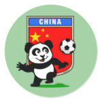 This adorable little panda is too cute! He's featured in front of a large flag from China and ready to play football and score some goals. This cute design is perfect for football players and soccer fans.