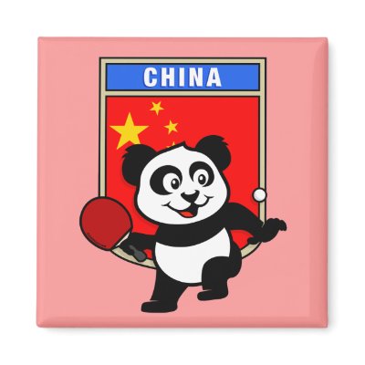 China Table Tennis Panda Fridge Magnet by cuteunion