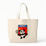 This adorable little panda loves to get out on the court and hits some balls. Panda plays in front of a large flag of China. This is a great design for anyone who loves to play tennis, watch tennis or just loves cute pandas.