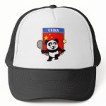 This adorable little panda loves to get out on the court and hits some balls. Panda plays in front of a large flag of China. This is a great design for anyone who loves to play tennis, watch tennis or just loves cute pandas.