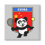 This adorable little panda loves to get out on the court and hits some balls. Panda plays in front of a large flag of China. This is a great design for anyone who loves to play tennis, watch tennis or just loves cute pandas.