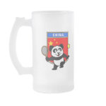This adorable little panda loves to get out on the court and hits some balls. Panda plays in front of a large flag of China. This is a great design for anyone who loves to play tennis, watch tennis or just loves cute pandas.
