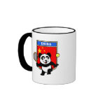 This adorable little panda loves to get out on the court and hits some balls. Panda plays in front of a large flag of China. This is a great design for anyone who loves to play tennis, watch tennis or just loves cute pandas.