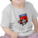 This adorable little panda loves to get out on the court and hits some balls. Panda plays in front of a large flag of China. This is a great design for anyone who loves to play tennis, watch tennis or just loves cute pandas.