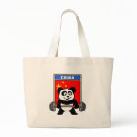This cute bodybuilding panda loves weightlifting. He stands in front of a large flag of China. Look how easy he lifts that heavy barbell loaded with weight plates. This design is too cute. Great gifts here for anyone from China who loves weightlifting.