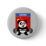 This cute bodybuilding panda loves weightlifting. He stands in front of a large flag of China. Look how easy he lifts that heavy barbell loaded with weight plates. This design is too cute. Great gifts here for anyone from China who loves weightlifting.