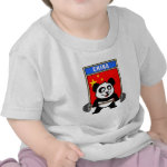 This cute bodybuilding panda loves weightlifting. He stands in front of a large flag of China. Look how easy he lifts that heavy barbell loaded with weight plates. This design is too cute. Great gifts here for anyone from China who loves weightlifting.