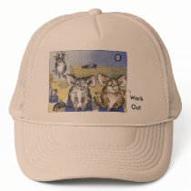 Chinchillas Work Out Cartoon Hat by zooogle Chinchillas Work Out Cartoon Hat