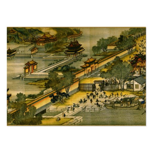 Chinese Ancient PAinting, City and Town Business Card Templates (back side)