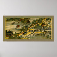 Chinese Ancient Painting, town Posters