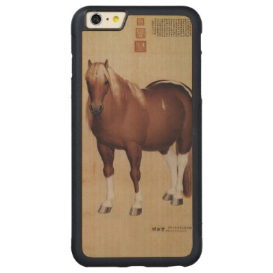 Chinese Ancient Papyrus With Horse Painting Carved® Maple iPhone 6 Plus Bumper Case