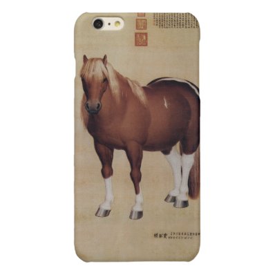 Chinese Ancient Papyrus With Horse Painting Glossy iPhone 6 Plus Case