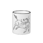 Chinese ancient sea horse black mug