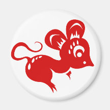Chinese Astrology Rat Illustration Fridge Magnets