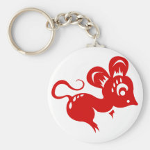 Chinese Astrology Rat Illustration Keychains