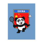 This little badminton-playing panda is too cute! Panda holds a raquet and is ready to hit the shuttle for the Chinese team! Great for fans of the China badminton team or Chinese badminton players!