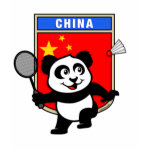This little badminton-playing panda is too cute! Panda holds a raquet and is ready to hit the shuttle for the Chinese team! Great for fans of the China badminton team or Chinese badminton players!