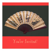 Chinese bamboo and silk fan blank invitations.