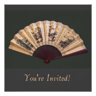 Chinese bamboo and silk fan blank invitations.